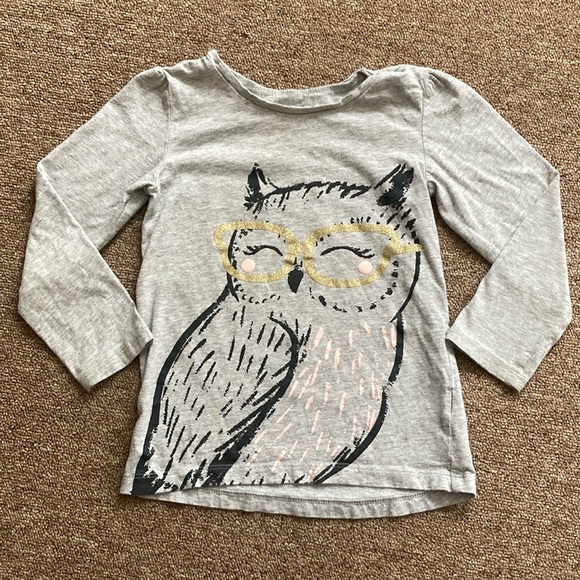 Carter's Other - ❤️Gray Owl Print Kids Shirt 4T